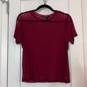 Maroon Mesh Tee - Size Small